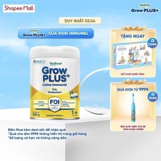 Sữa Bột Nutifood Sweden GrowPLUS+ Sữa Non Immunel từ lon 800 g