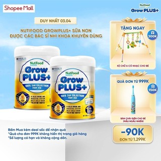 Combo 2 Sữa Bột Nutifood GrowPLUS+ Sữa Non Tăng Đề Kháng 800g - Tăng Cường Hệ Miễn Dịch, Tiêu Hóa Tốt (2 L