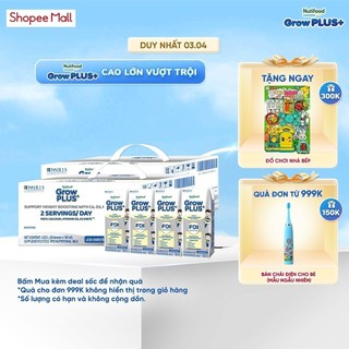 Combo 2 Thùng 24 Hộp Sữa Bột Pha Sẵn Nutifood Sweden GrowPLUS+ Cao lớn vượt trội hộp 180 ml