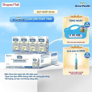 Thùng 24 hộp Sữa Bột Pha Sẵn Nutifood Sweden GrowPLUS+ Cao lớn vượt trội hộp 110 ml