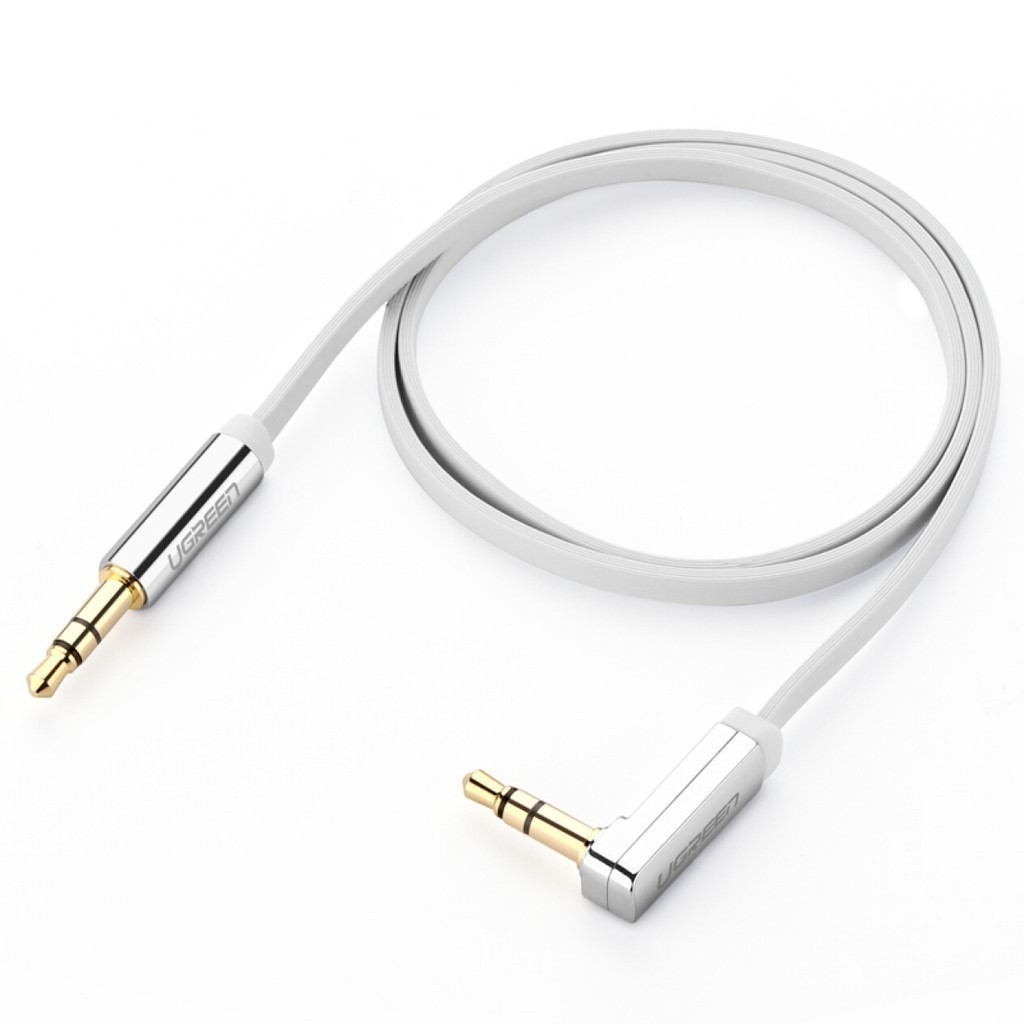 Dây Audio 3.5mm UGREEN AV119 | Dây dẹt,TPE | 1 đầu vuông 90 | Bảo Hành 18 Tháng 1 Đổi 1.