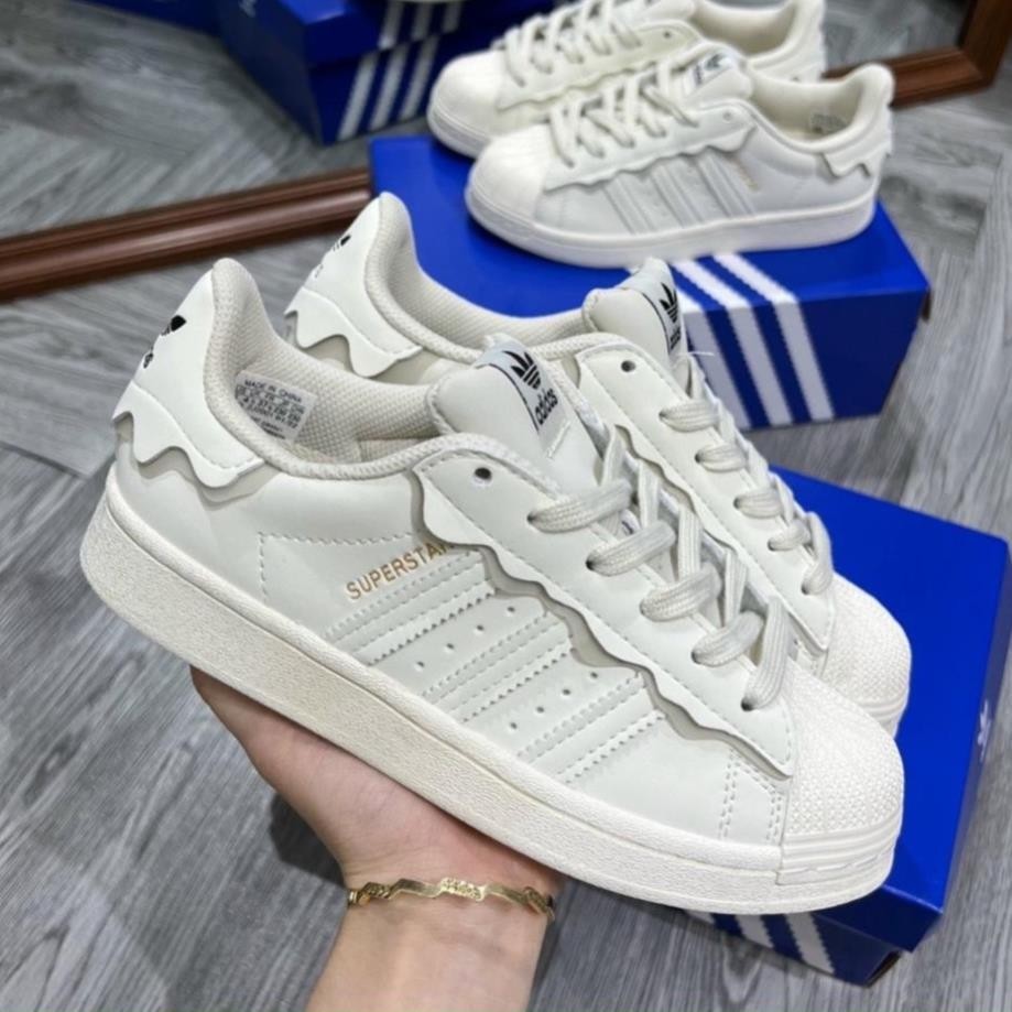 Giày thể thao Adidas Superstar Das Sò Màu Kem,Giày Superstar Cloud White sò hồng, Sò Xanh Mũi Sò Bản đẹp nam nữ full box