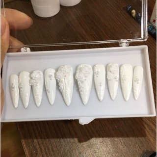 Nailbox thiết kế, mẫu cô dâu màu trắng - 106