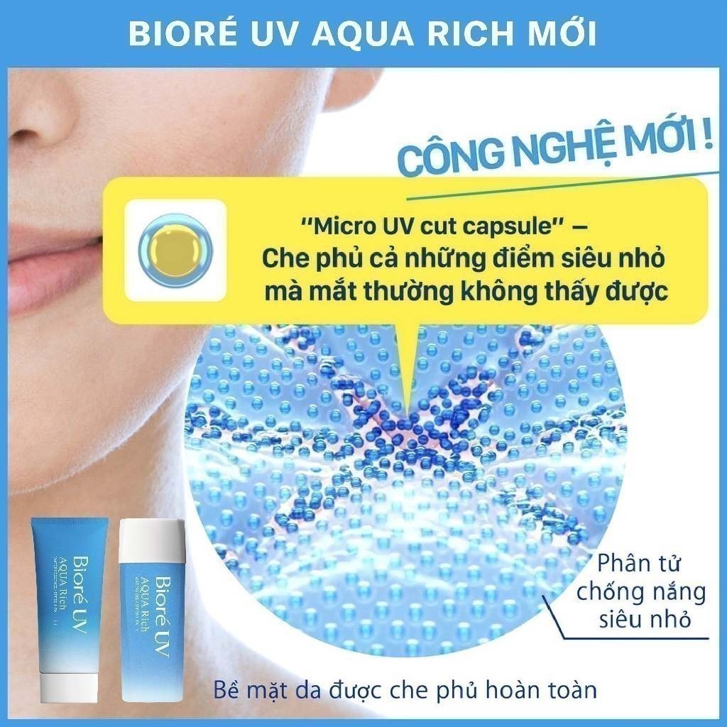Essence Chống Nắng Màng Nước Dưỡng Ẩm Bioré UV Aqua Rich Watery SPF50+/PA++++ 50g