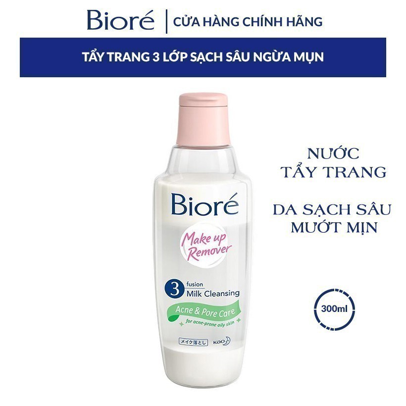 Sữa Tẩy Trang 3 Lớp Sạch Sâu Ngừa Mụn Bioré Make Up Remover Acne & Pore Care 300ml