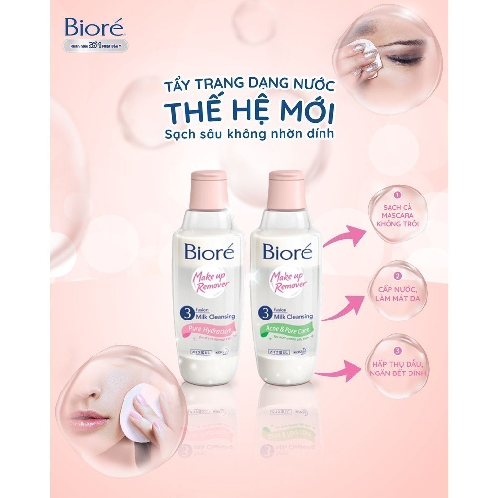 Sữa Tẩy Trang 3 Lớp Sạch Sâu Ngừa Mụn Bioré Make Up Remover Acne & Pore Care 300ml