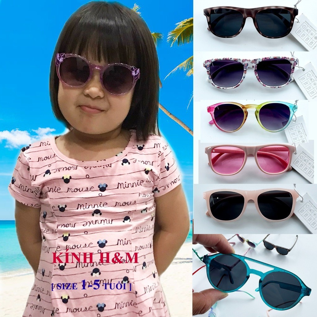 Kính trẻ em , kính HM đi biển cho bé gái size 1-5 tuổi BM1