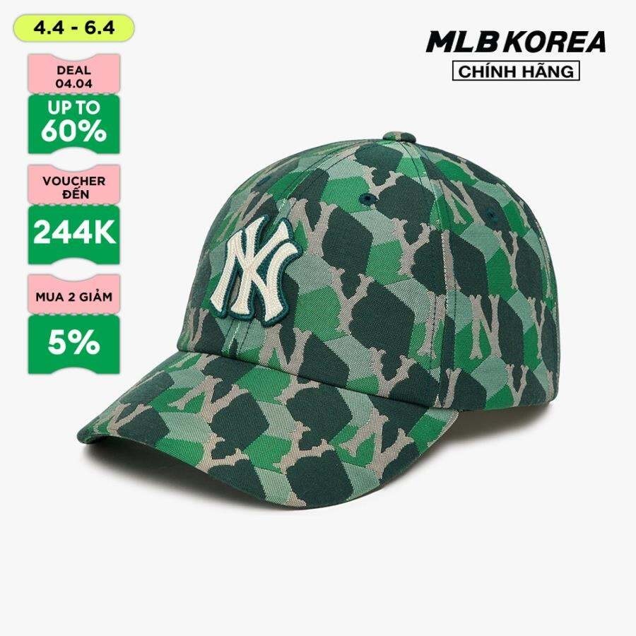 MLB - Nón bóng chày unisex Cube Monogram Curved 3ACPM212N-50GND