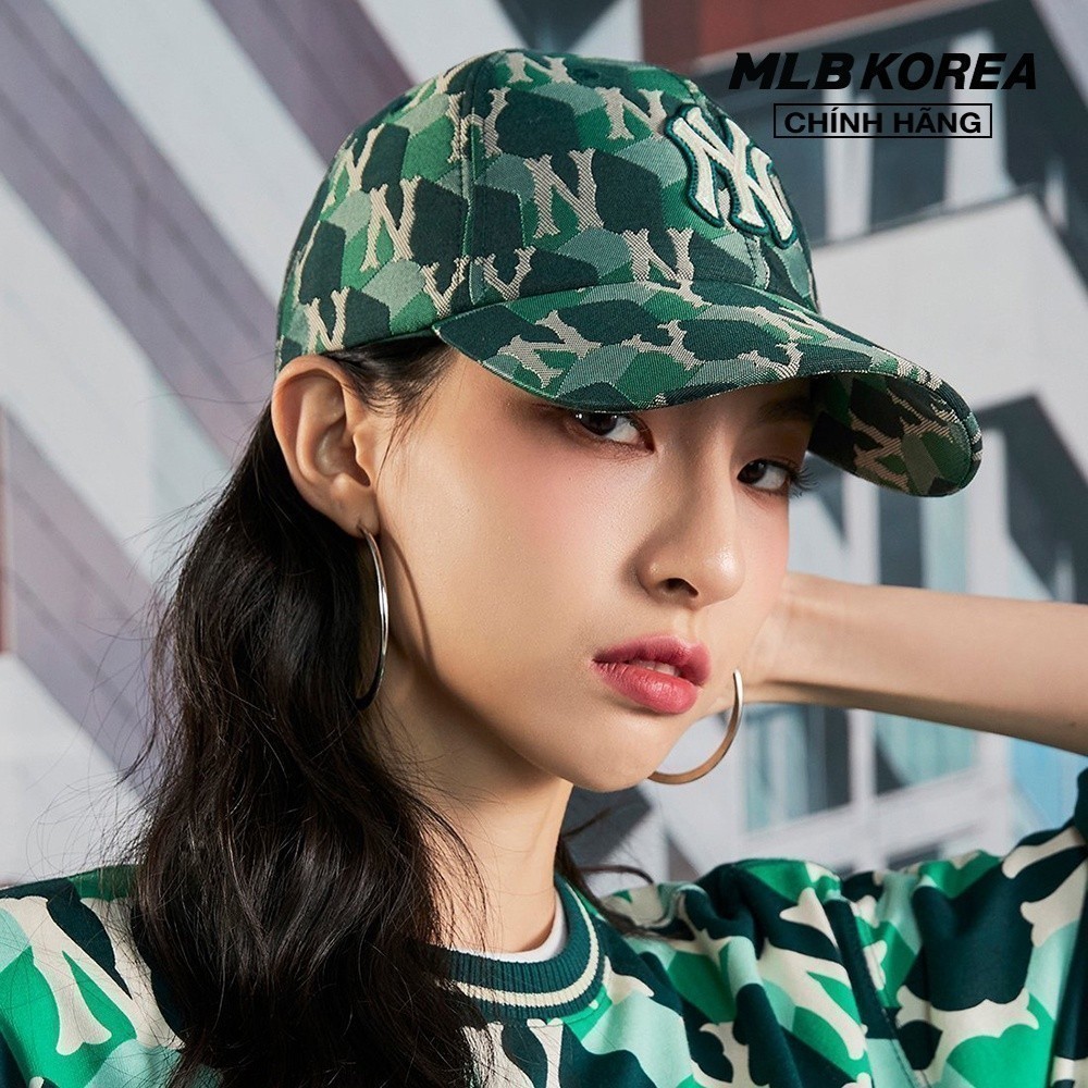 MLB - Nón bóng chày unisex Cube Monogram Curved 3ACPM212N-50GND