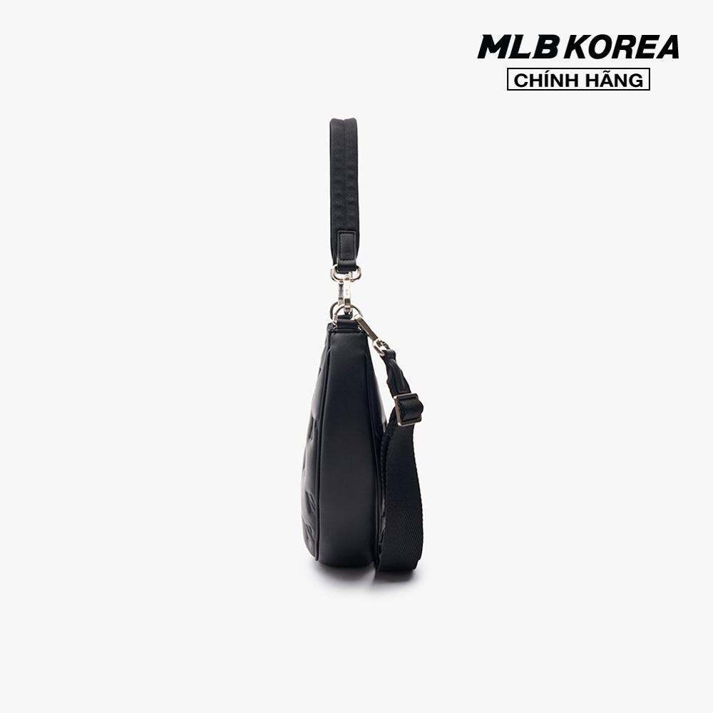 MLB - Túi đeo vai nữ hình bán nguyệt Classic Monogram Embo 3ABQS093N-50BKS