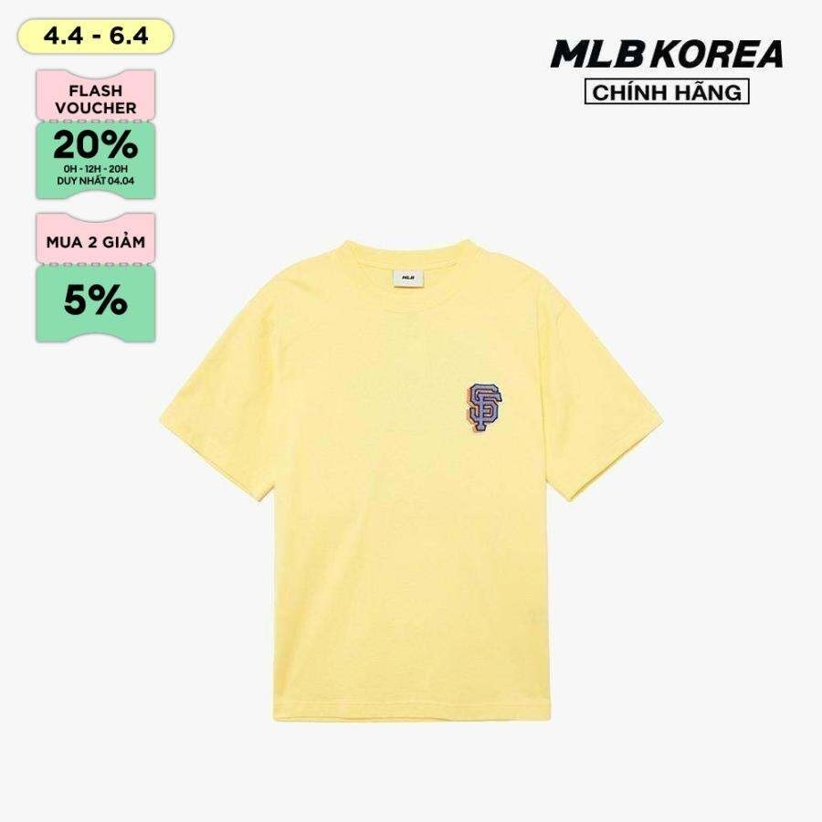 MLB - Áo thun unisex cổ tròn tay ngắn Cartoon 3ATST0133-14YEL