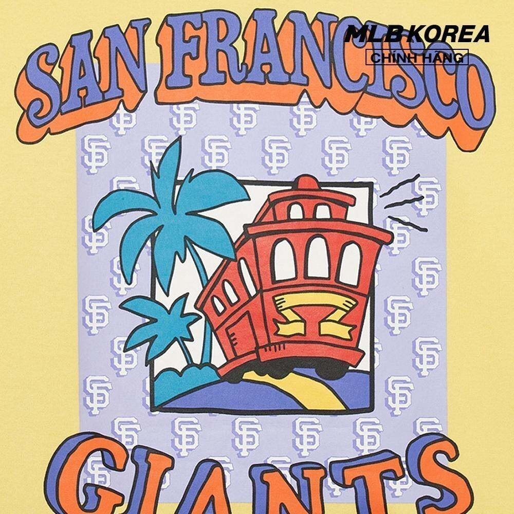 MLB - Áo thun unisex cổ tròn tay ngắn Cartoon 3ATST0133-14YEL