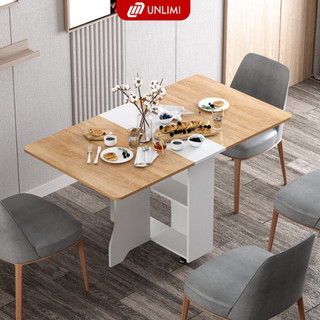 Bàn ăn thông minh gấp gọn chất liệu gỗ mdf thương hiệu unlimi - batm5