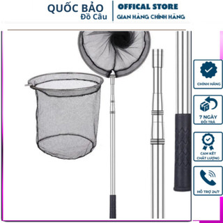 Vợt Vớt Cá Inox Mắt Lưới Nhỏ Cao Cấp Siêu Bền [Giá Mở Bán] 1m7 2m1 2m5 3m - quốc bảo fishing - LK