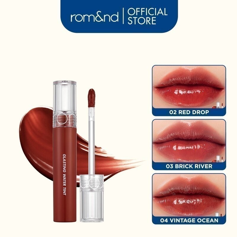 [Chỉ còn 82k sau khi áp voucher] Son tint nước siêu lì, lâu trôi Hàn Quốc Romand Glasting Water Tint 4g