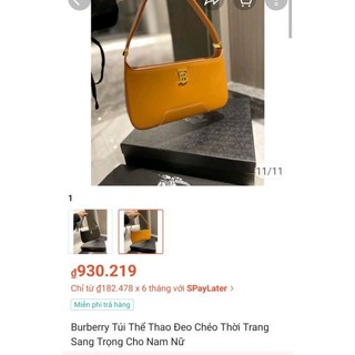 Túi kẹp nách chữ B da thật  ( còn nâu-size  25)