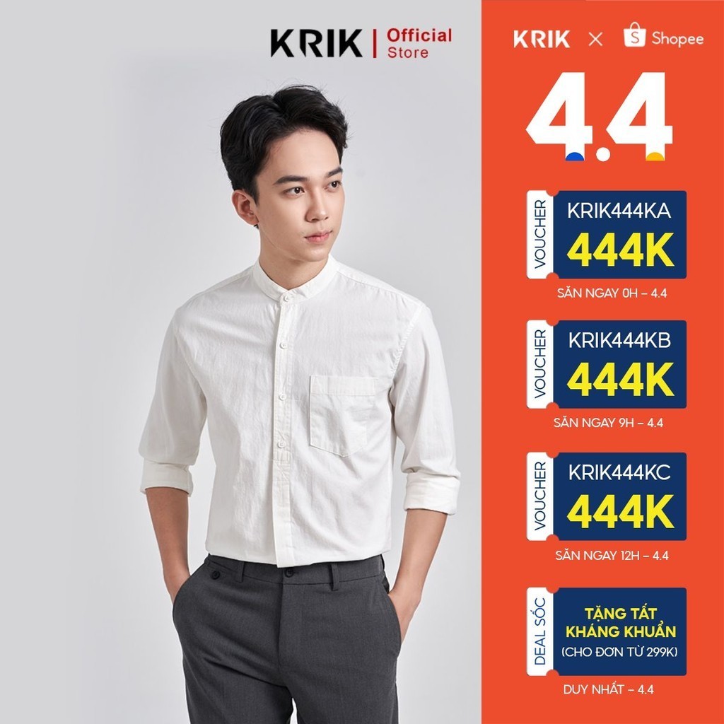 Áo Sơ Mi Nam Local Brand KRIK Form Regular Chất Liệu Cotton Cao Cấp Thoáng Khí Thấm Hút Mồ Hôi Sm0266