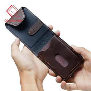 Ví da nam Q9 LEATHER Ví Sen 5 da bò thật cao cấp Màu Nâu Chocolate Vintage