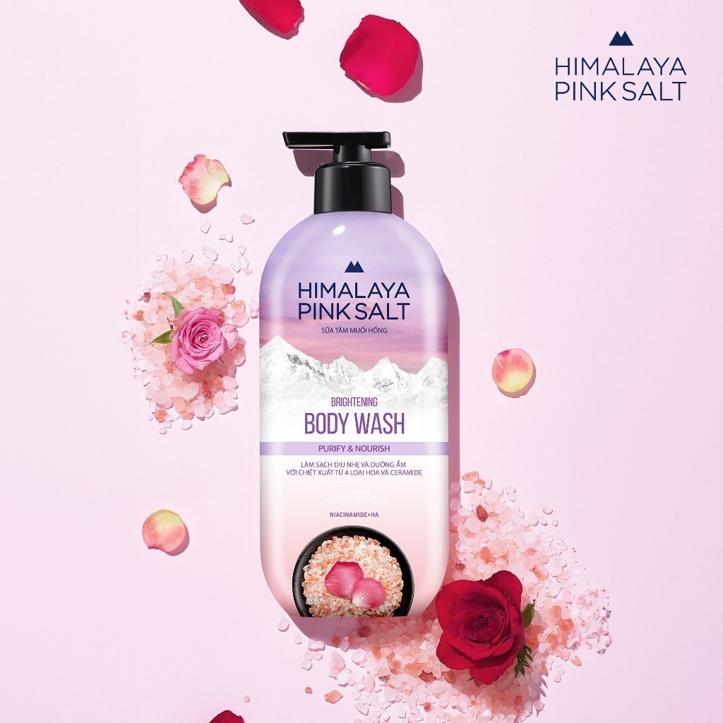 [Mua 1 tặng 1] Sữa tắm muối hồng Himalaya Pink Salt làm sạch và dưỡng ẩm da Purify And Nourish 500g