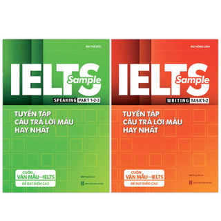 Sách combo ielts sample writing 1,2 & speaking 1,2,3 - tuyển tập câu trả lời mẫu hay nhất - mgb