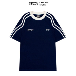 Áo thun local brand unisex swe wavelines tee - đen/ xanh navy/ kem