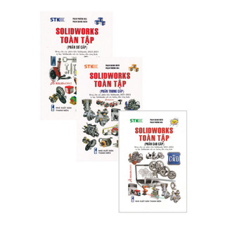 Sách - Combo Solidworks Toàn Tập (Phần Sơ Cấp) + (Phần Trung Cấp) + (Phần Cao Cấp) (Bộ 3 Cuốn) - STK1