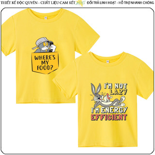 ÁO THUN UNISEX hoạt hình tom jerry mouse crazy PHÔNG VÀNG TAY NGẮN NAM NỮ TRẺ EM TRAI GÁI AOMIVN