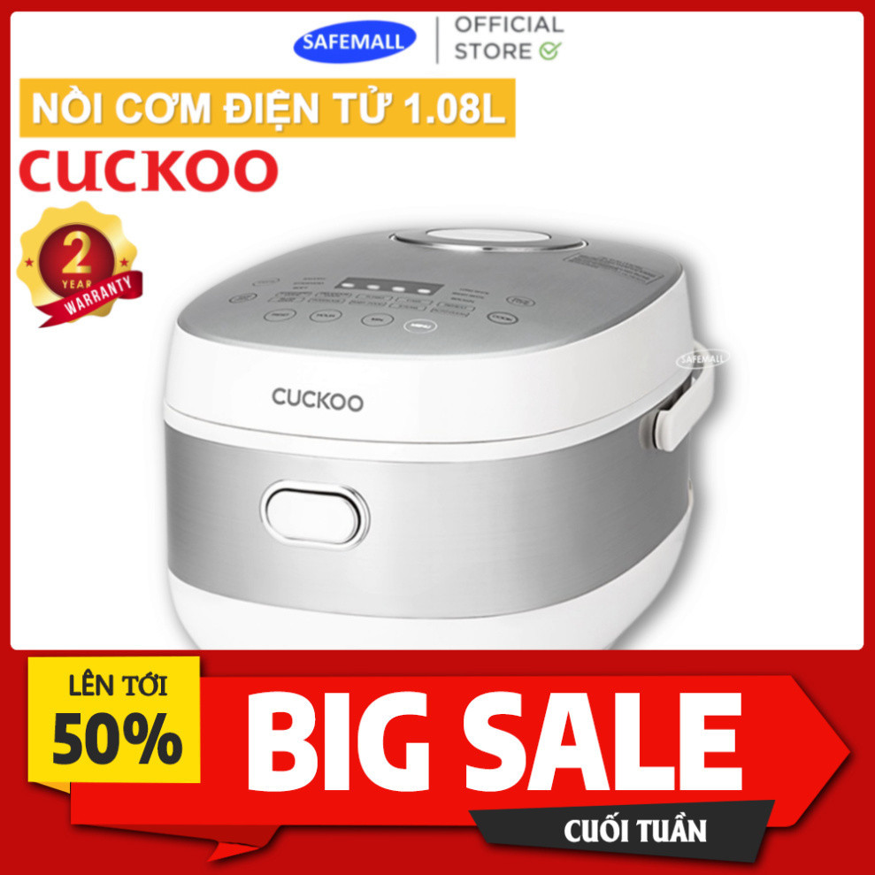 Nồi cơm điện tử Cuckoo 1.08L CR-0690F nhiều chế độ nấu, lòng nồi chống dính, thiết kế sang trọng - SAFEMALL Chính Hãng -