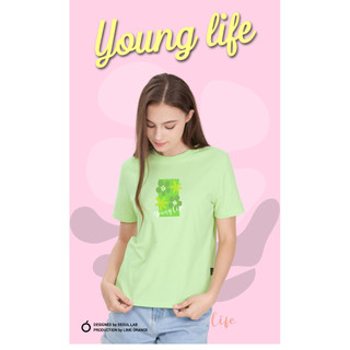 Áo thun nữ lime orange tay ngắn cổ tròn phom vừa - young life collection - lo24111101