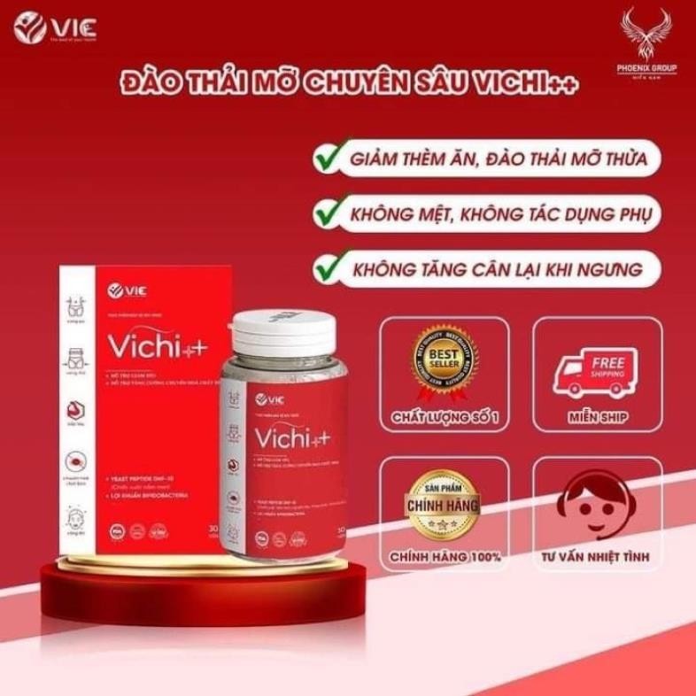 Giảm Cân Siêu Mạnh VICHI++ tặng kèm 30viên khoá cân