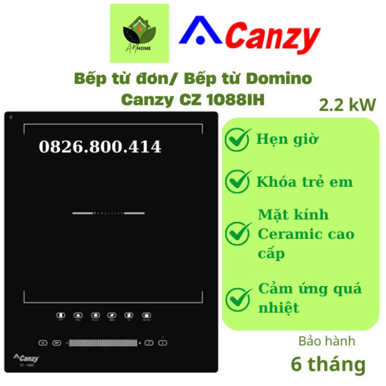 chính hãng chính hãng Bếp từ đơn/ Bếp từ Domino Canzy CZ 1088IH