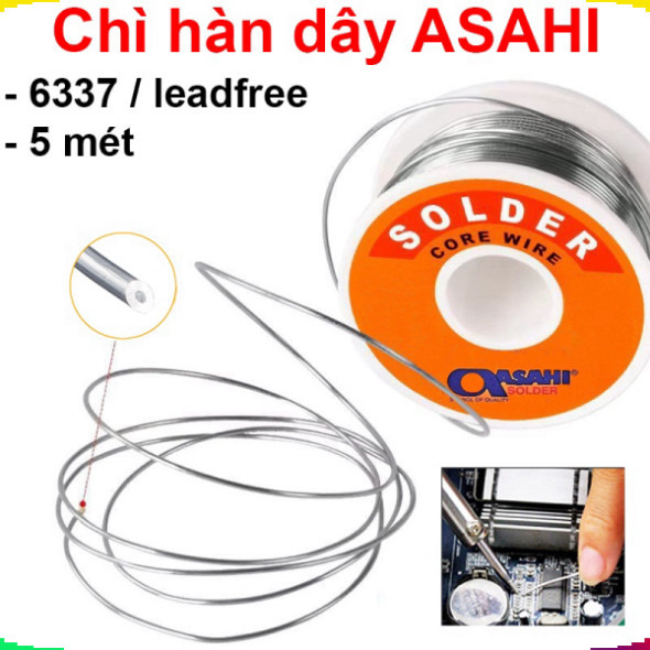 [DEAL HỜI] (5 mét) Chì hàn dây Asahi 6337 / Leadfree