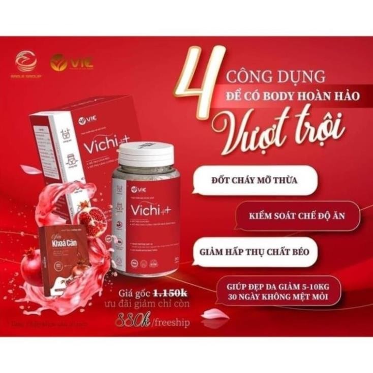 Giảm cân Vichi++ tăng kèm Viên uống khoá cân Hộp 30 viên Thiên Kim Store s