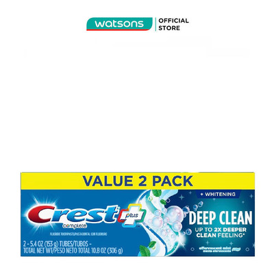 Bộ Kem Đánh Răng Crest Complete White Deep Clean Anticavity Fluoride 153g x 2