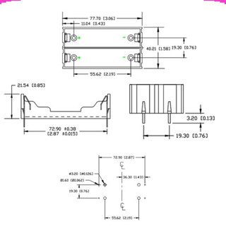 [Giá sỉ] Đế pin, khay pin 18650 chân hàn PCB