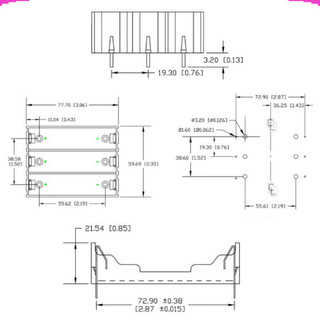 [Giá sỉ] Đế pin, khay pin 18650 chân hàn PCB