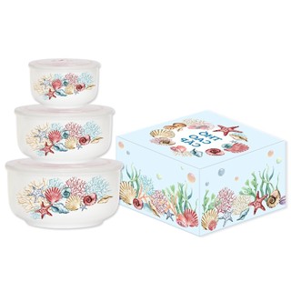[MKB Gift] Bộ 3 Thố Sứ Hoa Văn Pampers