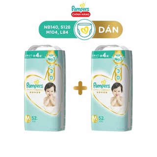 [Mã FMCG80 giảm 10% đơn từ 400K] [MUA 1 TẶNG 1] Combo 2 Tã Dán Pampers Nội Địa Nhật Bản NB66+4/S60+4/M48+4/L40+2