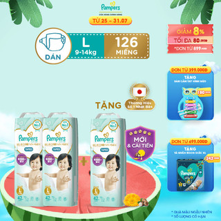 [Mua 2 tặng 1] Combo 3 Túi Tã Dán Pampers Thượng Hạng Nội Địa Nhật NB70/S64/M52/L42