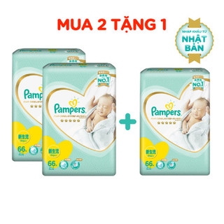 [Tặng 1 gói cùng size] Combo 2 Tã/Bỉm Dán Pampers Nhật Bản size NB66/S60/M48/L40