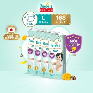 Combo 4 Tã Dán Pampers Nhật Thượng Hạng, Size NB70/S64/M52/L42