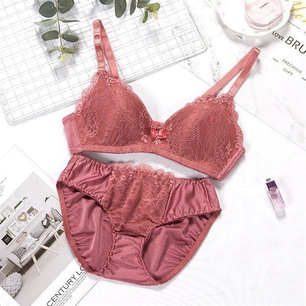 Bộ đồ lót nữ ren sexy VINGO áo ngực bralette mút mỏng không gọng và quần lót ren quyến rũ S199 VNGO