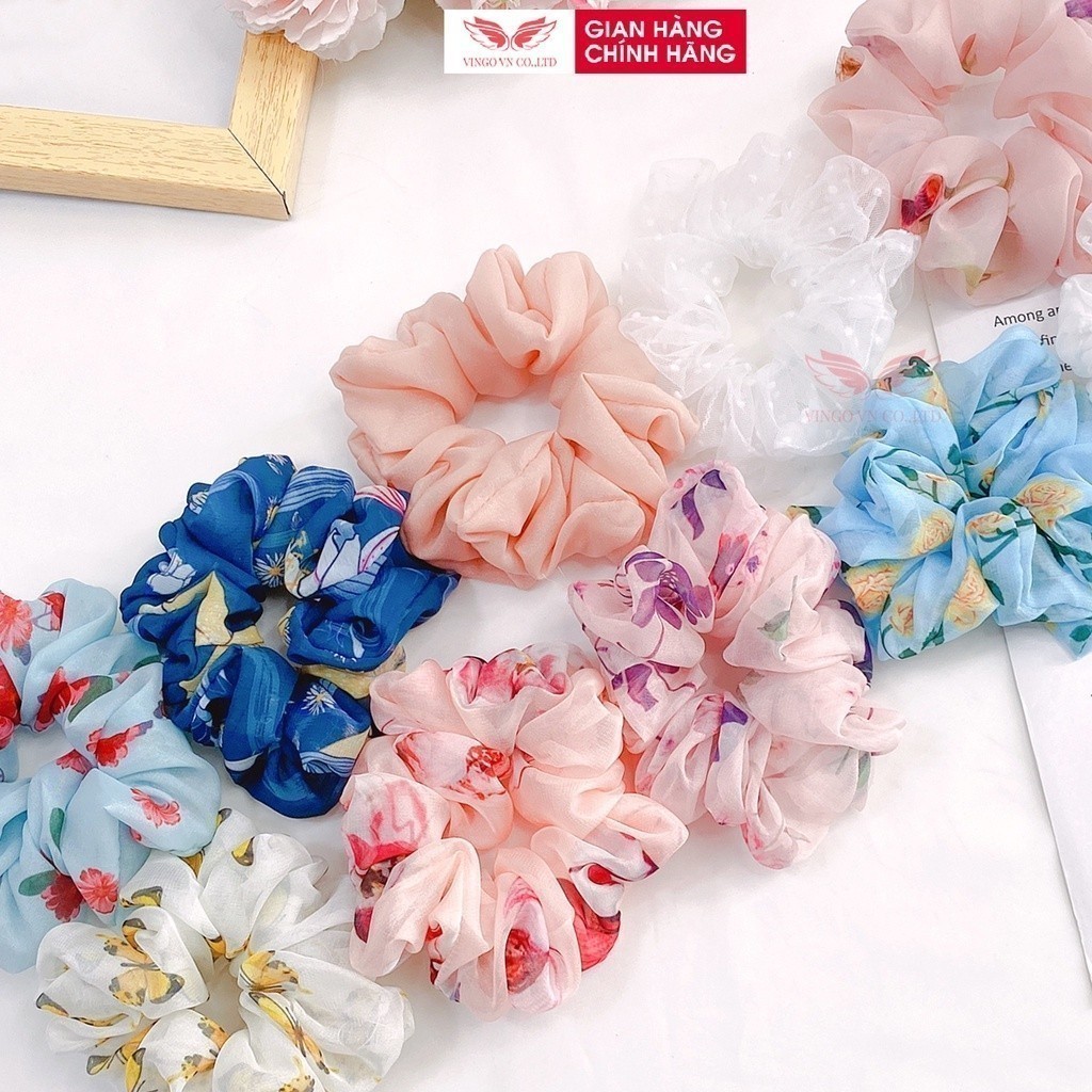 DÂY BUỘC TÓC SCRUNCHIE DỄ THƯƠNG NHIỀU MÀU DBTL VNGO