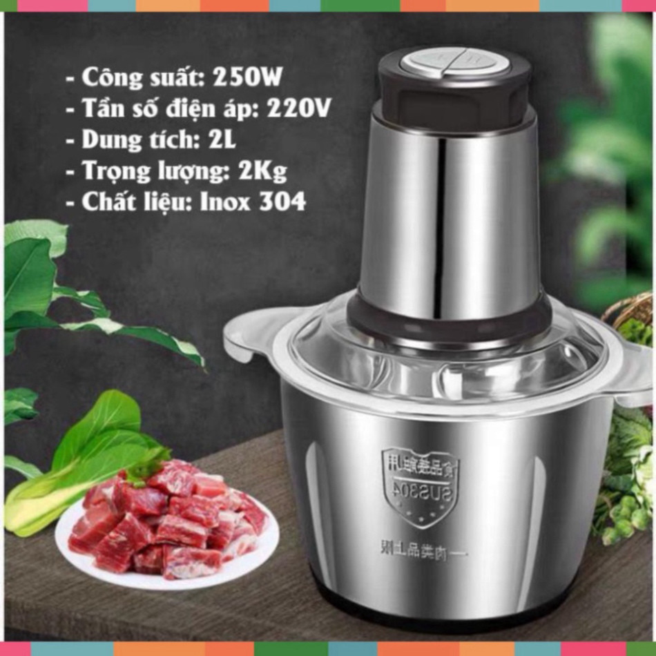 Máy xay thịt cối inox 304 4 lưỡi đa năng công suất 2500w, máy xay bear mini cầm tay siêu khỏe dễ dàng sử dụng  A29