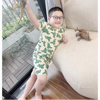 Bộ đùi BT trắng in tràn khủng long xanh mới