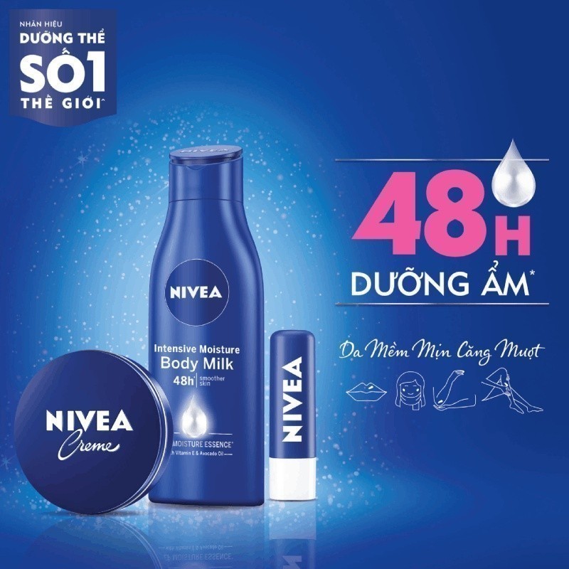 [MUA 550ml TẶNG 250ml] Sữa Dưỡng Thể NIVEA Dưỡng Ẩm 48H | Thấm Nhanh