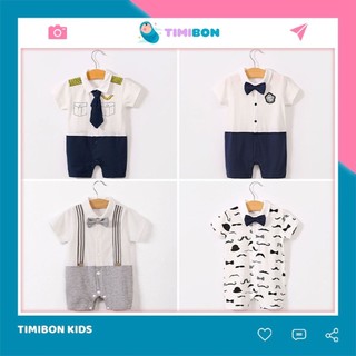 Quần Áo Trẻ Em Sơ Sinh, Bộ Bodysuit Công Tử Cộc Tay Cho Bé Trai Timibon - [BDC7]