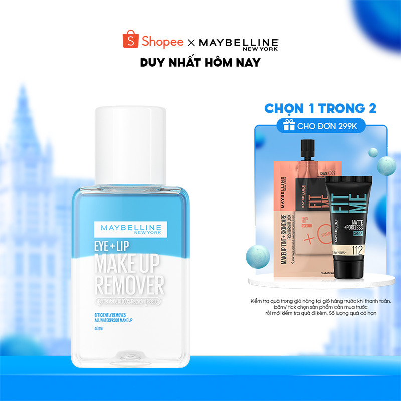 Nước Tẩy Trang Mắt và Môi Chuyên Dụng 2 lớp Maybelline New York Eye & Lip Makeup Remover 40ml