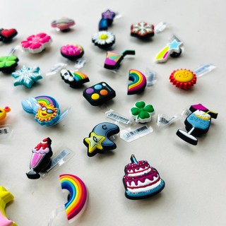 [ MẪU HOA LÁ,CẤU VỒNG ] JIBBITZ gắn dép Cross cho bé, stickers charm họa tiết hoa lá , cấu vồng
