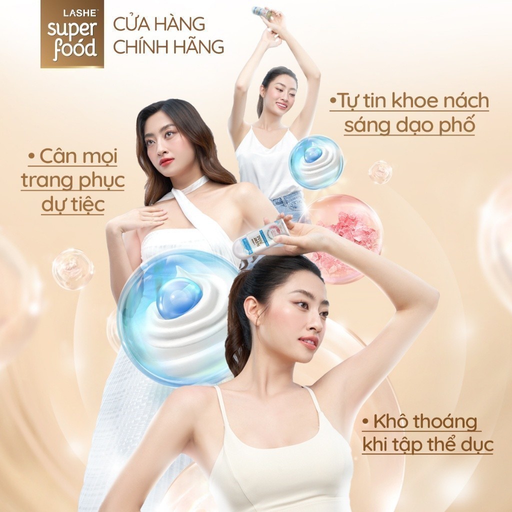 Combo 2 Lăn hút mùi LASHE SUPERFOOD se khít lỗ chân lông 50mlx2